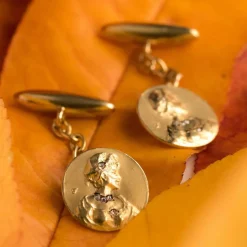 Becker - Boutons de manchettes anciens art nouveau or et diamants