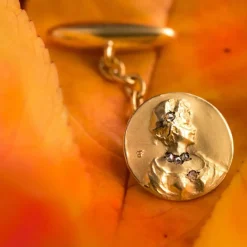 Becker - Boutons de manchettes anciens art nouveau or et diamants