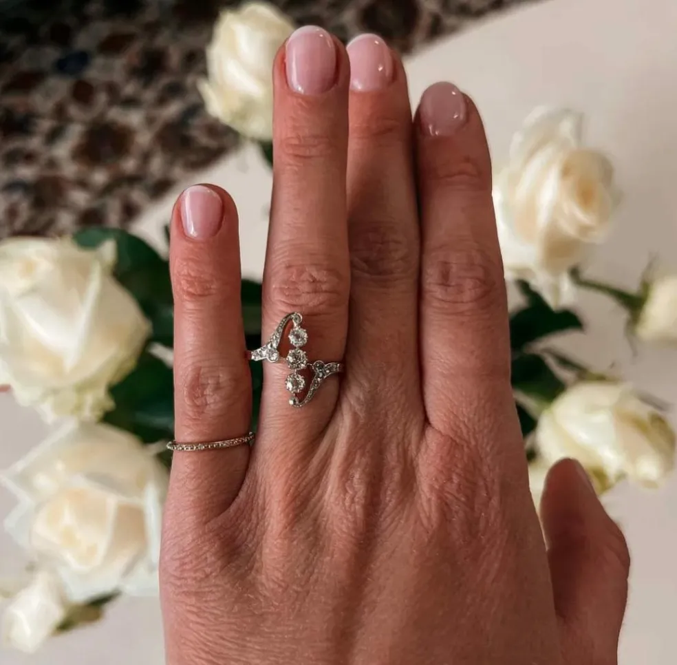 Belle Époque 2 tone gold diamond ring