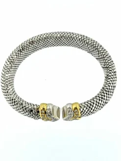 Bersani Bracelet modèle Cuff flexible en or avec diamants
