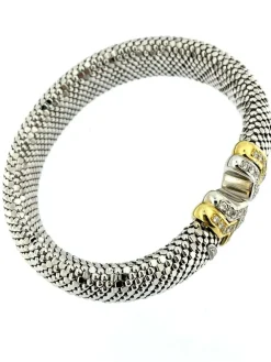 Bersani Bracelet modèle Cuff flexible en or avec diamants