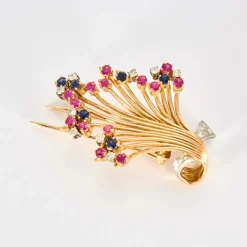 Boche vintage diamants , saphirs , rubis