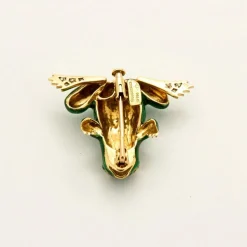BOUCHERON - Broche Grenouille en or jaune, rubis, diamants, émail