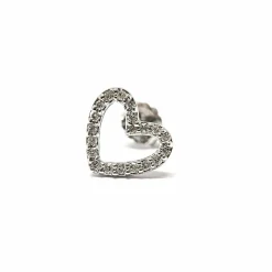 Boucle d'oreille cœur Diamants Or