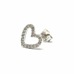 Boucle d'oreille cœur Diamants Or