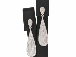 Boucle d'oreille en or blanc sertie de diamants