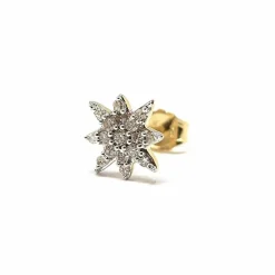 Boucle d'oreille flocon Diamants Or