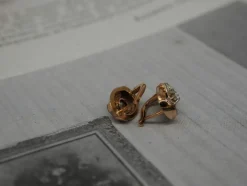 Boucle d'oreille or jaune et gris diamants