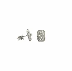 Boucle d’oreilles art déco or blanc et diamants