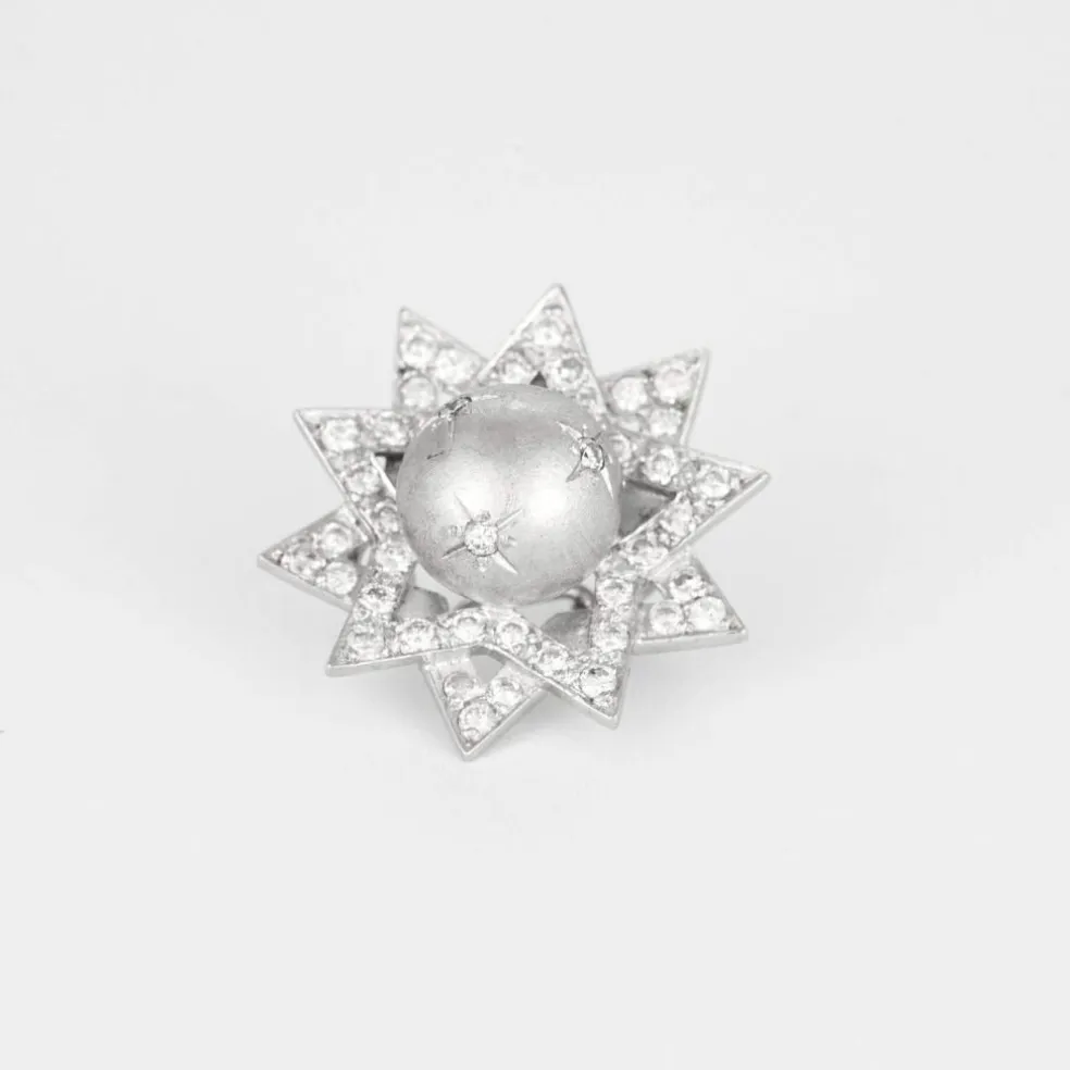 Boucle d'oreilles étoiles, or blanc