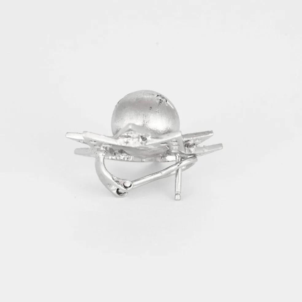 Boucle d'oreilles étoiles, or blanc