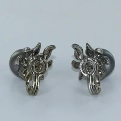 Boucles à clips perles de Tahiti et diamants