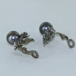 Boucles à clips perles de Tahiti et diamants