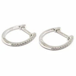 Boucles créoles diamants or blanc