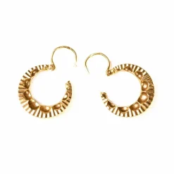 Boucles créoles or jaune à décor rayonnant