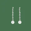 Boucles D Oreille Pendantes Perles Diamants