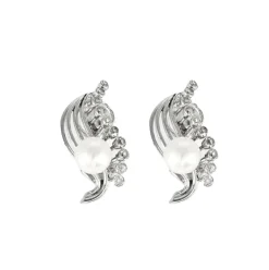 Boucles d 'oreilles anciennes diamants perles