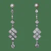 Boucles d’oreille Art Déco 1925 en platine, diamants et perles fines.