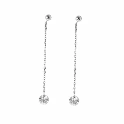 BOUCLES D'OREILLE OR BLANC DIAMANTS