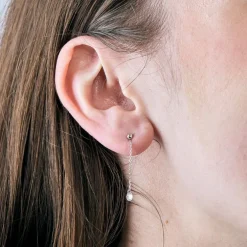 BOUCLES D'OREILLE OR BLANC DIAMANTS