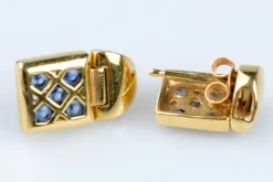 Boucles d'oreilles 18 carats Or jaune 0.20ct Saphir