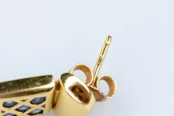 Boucles d'oreilles 18 carats Or jaune 0.20ct Saphir