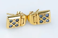 Boucles d'oreilles 18 carats Or jaune 0.20ct Saphir