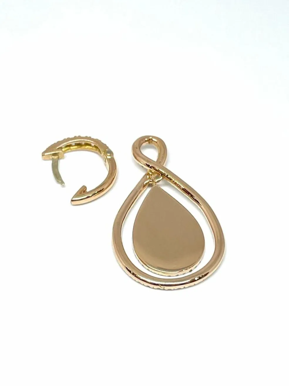 Boucles d’oreilles 2 en 1 or rose diamants