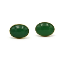 Boucles d'Oreilles - Or et aventurine Verte