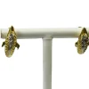 Boucles d'Oreilles 2 Ors avec Emeraudes et Diamants