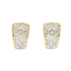 Boucles d'oreilles 2 ors diamants