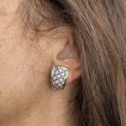 Boucles d'oreilles 2 ors diamants