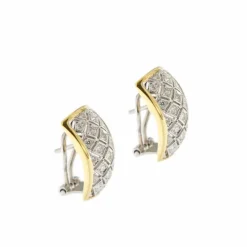 Boucles d'oreilles 2 ors diamants