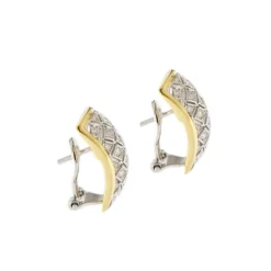 Boucles d'oreilles 2 ors diamants
