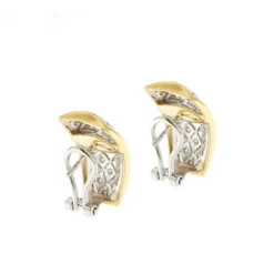Boucles d'oreilles 2 ors diamants
