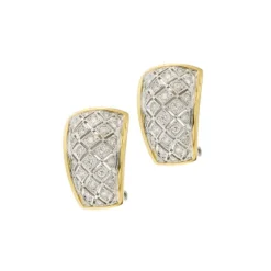 Boucles d'oreilles 2 ors diamants