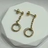 Boucles d'oreilles 2 ors pendantes