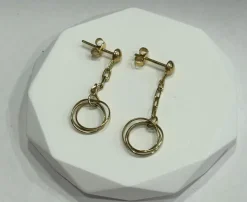 Boucles d'oreilles 2 ors pendantes