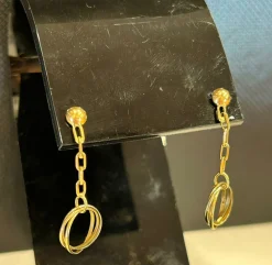 Boucles d'oreilles 2 ors pendantes