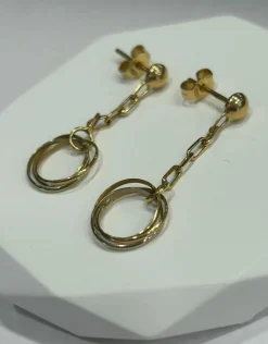 Boucles d'oreilles 2 ors pendantes