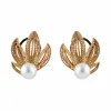 BOUCLES D’OREILLES « VELVET » OR & PERLE