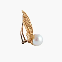 BOUCLES D’OREILLES « VELVET » OR & PERLE