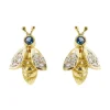 Boucles d'oreilles Abeilles Or jaune Saphir