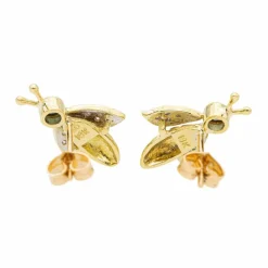 Boucles d'oreilles Abeilles Or jaune Saphir