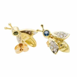 Boucles d'oreilles Abeilles Or jaune Saphir