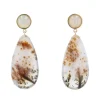 Boucles d'oreilles agate à dendrite et pierre de lune