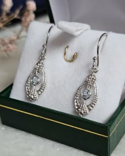 Boucles d'oreilles Aigue-marines