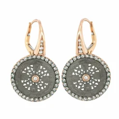 Boucles d'oreilles Alesia Or rose Argent et Diamants