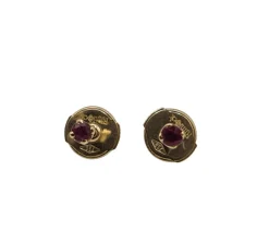 Boucles d'oreilles Alpa or jaune et rubis