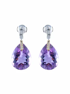 Boucles d'oreilles améthyste poire